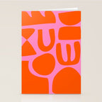 Orange Shapes on Pink Stationery Card Gallery Image 2