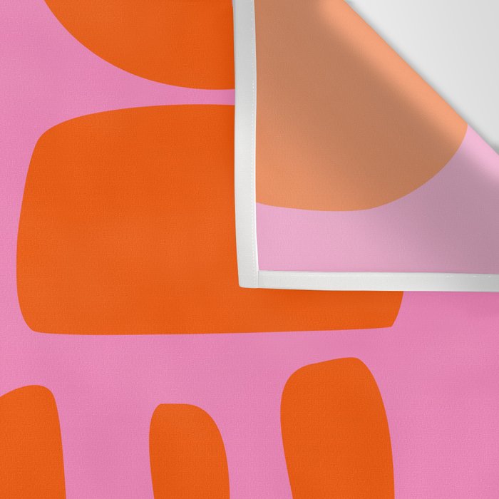 Orange Shapes on Pink Wall Tapestry Gallery Image 3