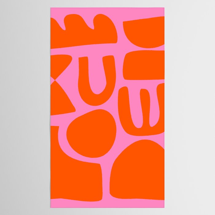Orange Shapes on Pink Tablecloth Gallery Image 2