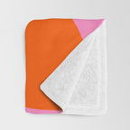 Orange Shapes on Pink Throw Blanket Gallery Image 3