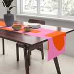 Orange Shapes on Pink Table Runner Gallery Image 2