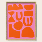 Orange Shapes on Pink Serving Tray Gallery Image 1