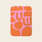 Orange Shapes on Pink Bath Mat Gallery Image 1