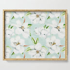 Hygge Magnolia Watercolor Pastel Flowers Serving Tray Gallery Image 1