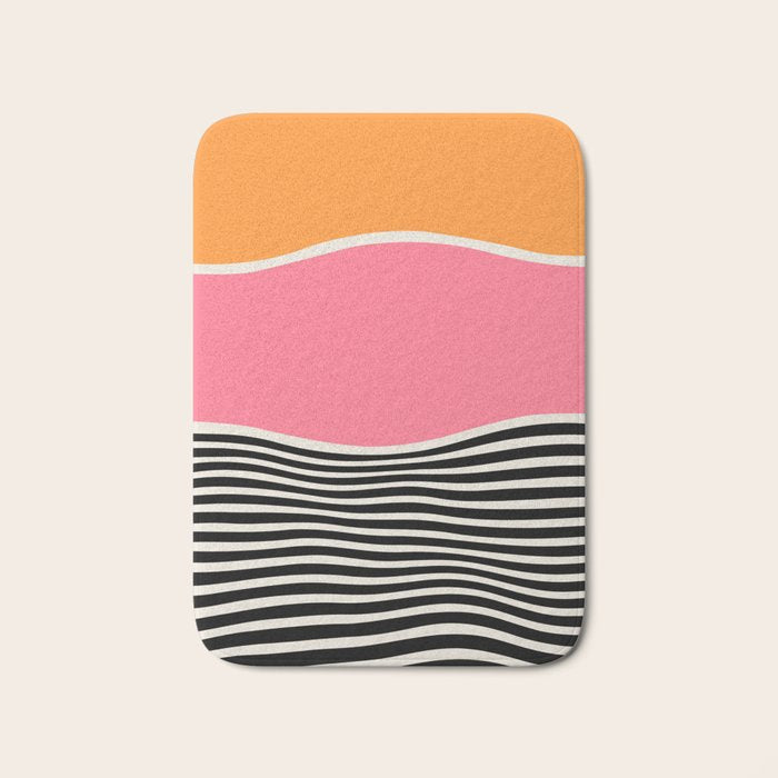 Wavy Ripples: Mid Century Edition Bath Mat Gallery Image 1