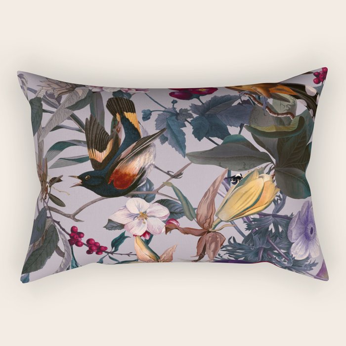 Floral and Birds XL Rectangular Pillow Gallery Image 2