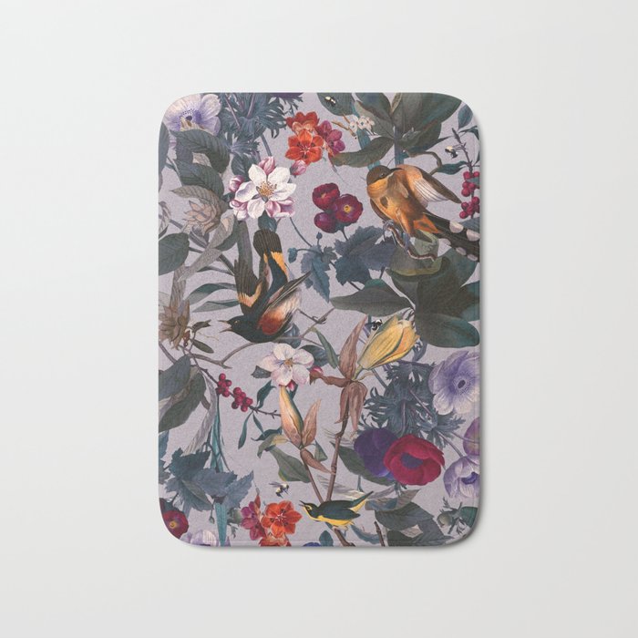 Floral and Birds XL Bath Mat Gallery Image 1