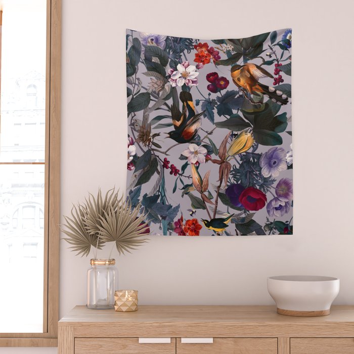 Floral and Birds XL Wall Tapestry Gallery Image 2
