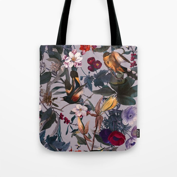 Floral and Birds XL Tote Bag Gallery Image 1