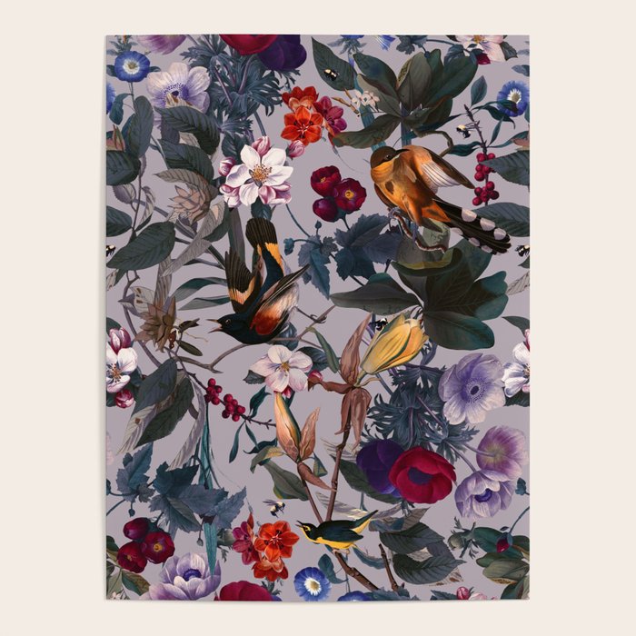 Floral and Birds XL Poster Gallery Image 4