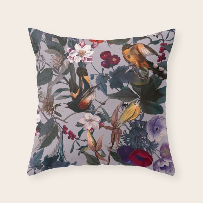 Floral and Birds XL Throw Pillow Gallery Image 1
