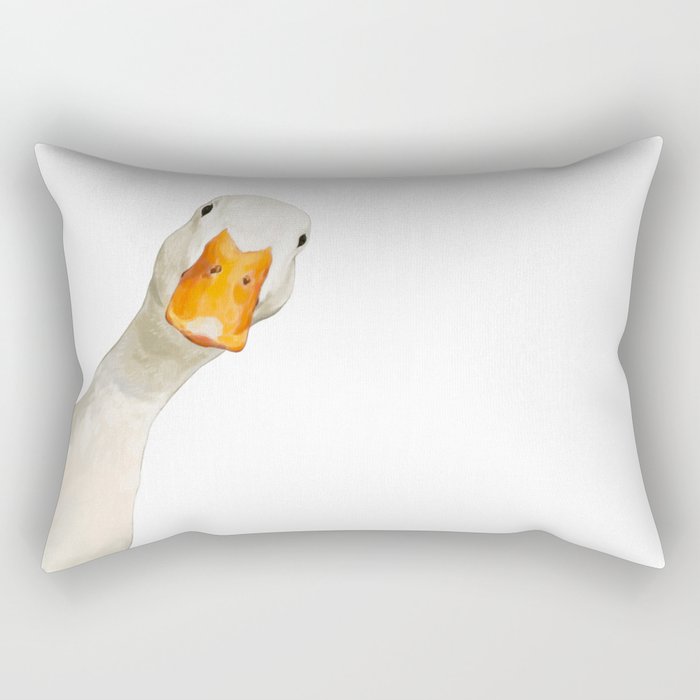 Sneaky White Duck Rectangular Pillow Gallery Image 1