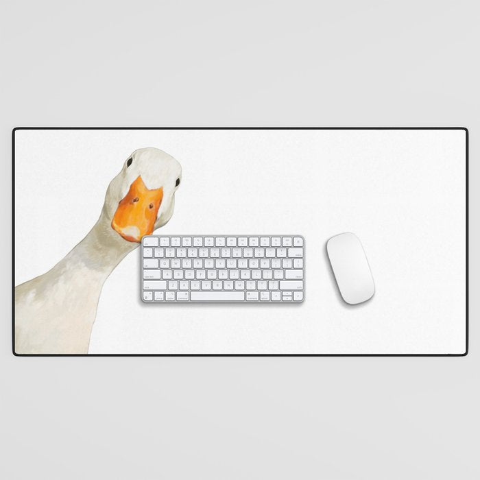 Sneaky White Duck Desk Mat Gallery Image 1