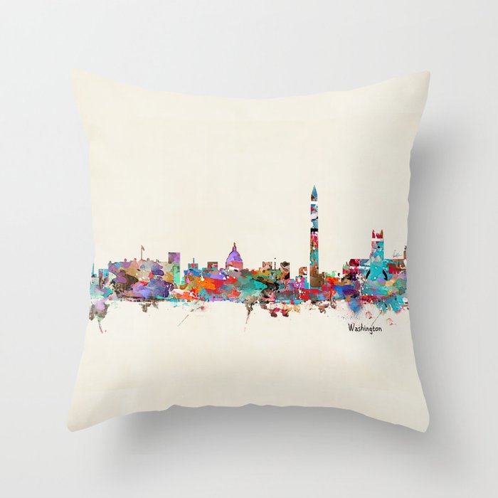 Washington dc skyline Throw Pillow Gallery Image 1