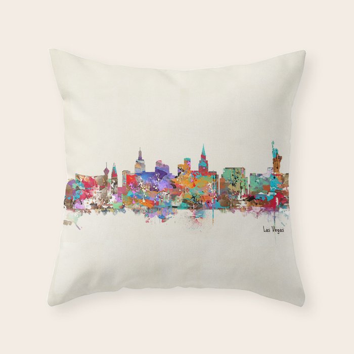 Las Vegas Nevada skyline Throw Pillow Gallery Image 6