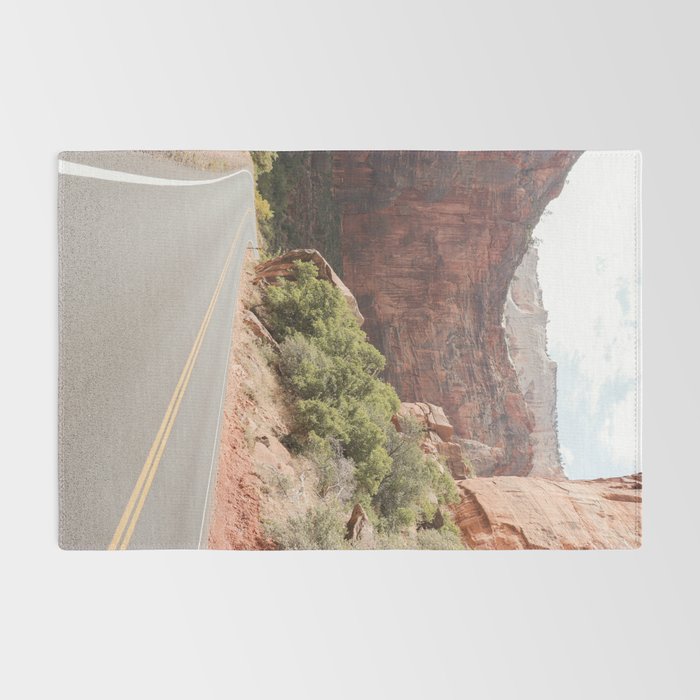 Road Trough Zion National Park Photo | Colors Of Utah Landscape Art Print | USA Travel Photography Rug Gallery Image 2