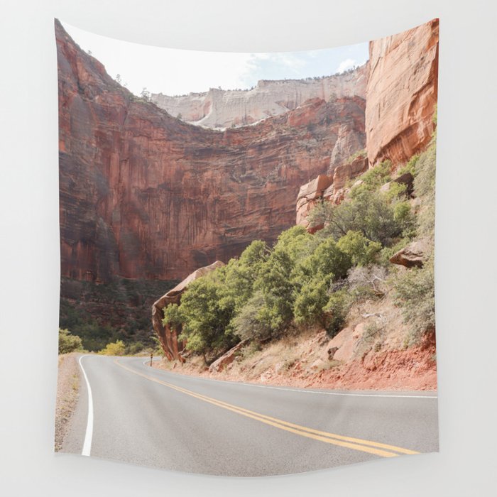 Road Trough Zion National Park Photo | Colors Of Utah Landscape Art Print | USA Travel Photography Wall Tapestry Gallery Image 4