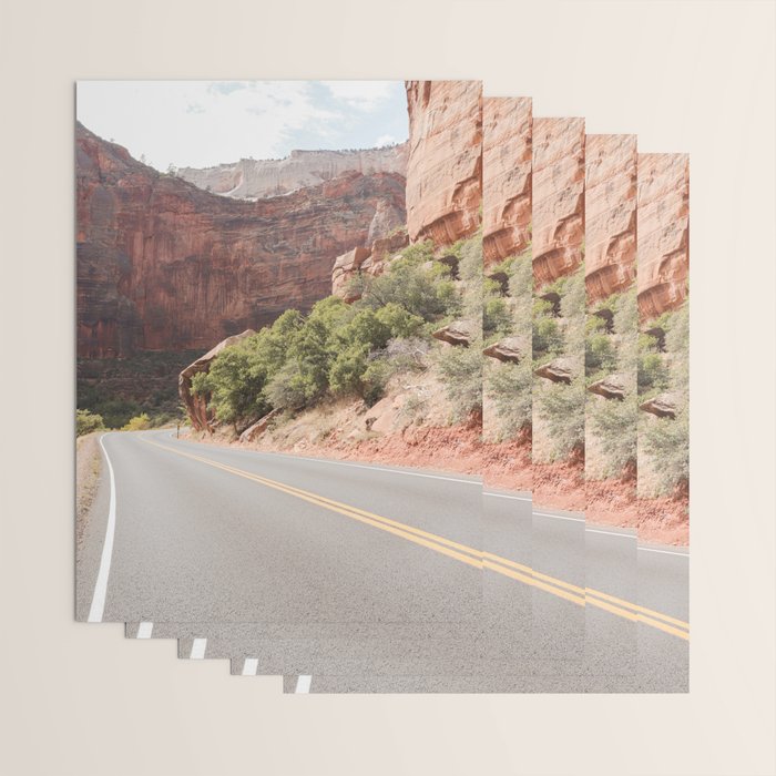 Road Trough Zion National Park Photo | Colors Of Utah Landscape Art Print | USA Travel Photography Wrapping Paper Gallery Image 3