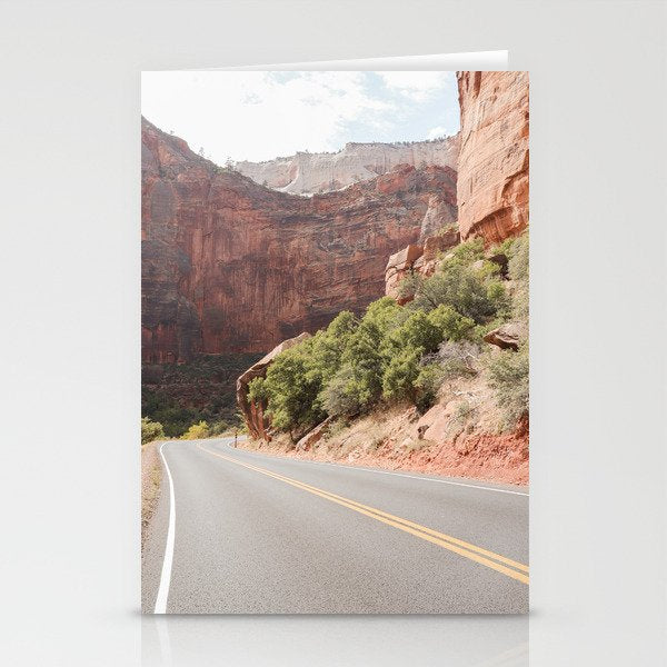Road Trough Zion National Park Photo | Colors Of Utah Landscape Art Print | USA Travel Photography Stationery Card Gallery Image 2