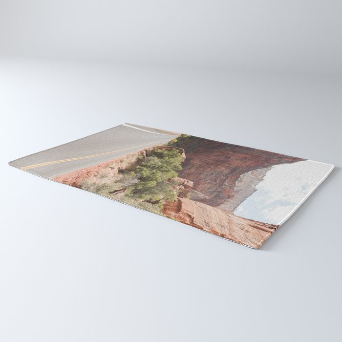 Road Trough Zion National Park Photo | Colors Of Utah Landscape Art Print | USA Travel Photography Rug Gallery Image 3