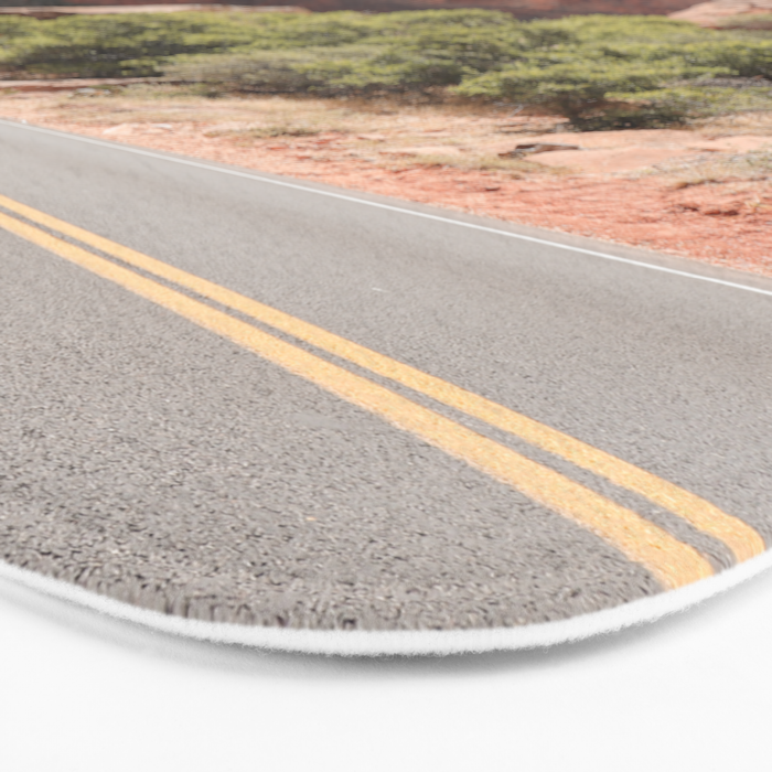 Road Trough Zion National Park Photo | Colors Of Utah Landscape Art Print | USA Travel Photography Bath Mat Gallery Image 3