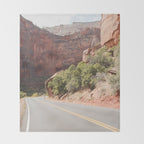 Road Trough Zion National Park Photo | Colors Of Utah Landscape Art Print | USA Travel Photography Throw Blanket Gallery Image 2