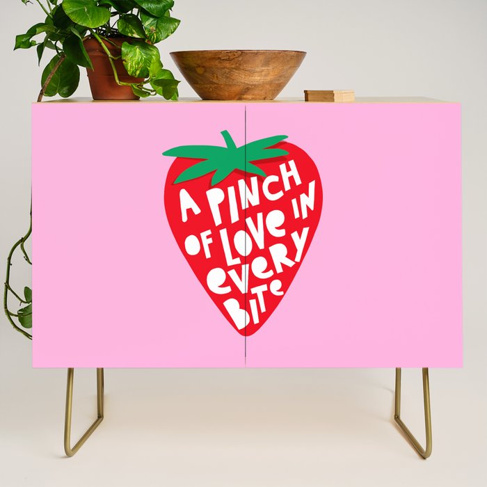 Big Strawberry Fruit with Cut-out Love words Credenza Gallery Image 1