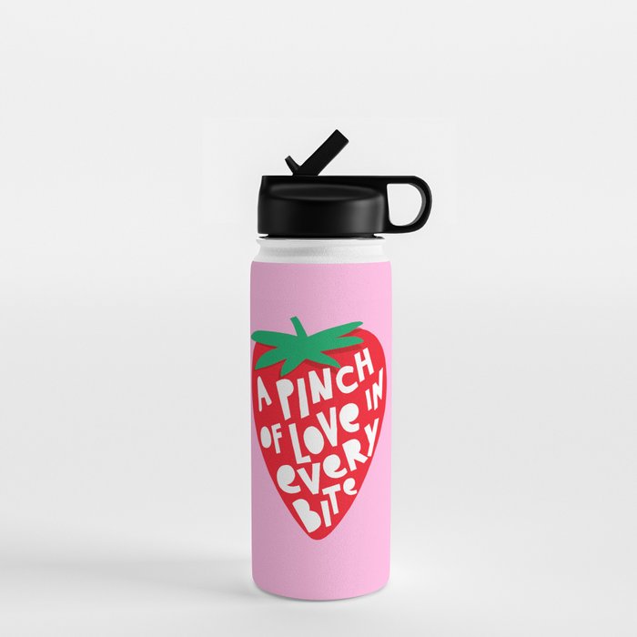 Big Strawberry Fruit with Cut-out Love words Water Bottle Gallery Image 1