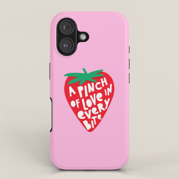 Big Strawberry Fruit with Cut-out Love words iPhone Case Gallery Image 1
