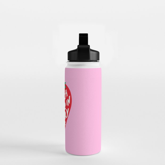 Big Strawberry Fruit with Cut-out Love words Water Bottle Gallery Image 2