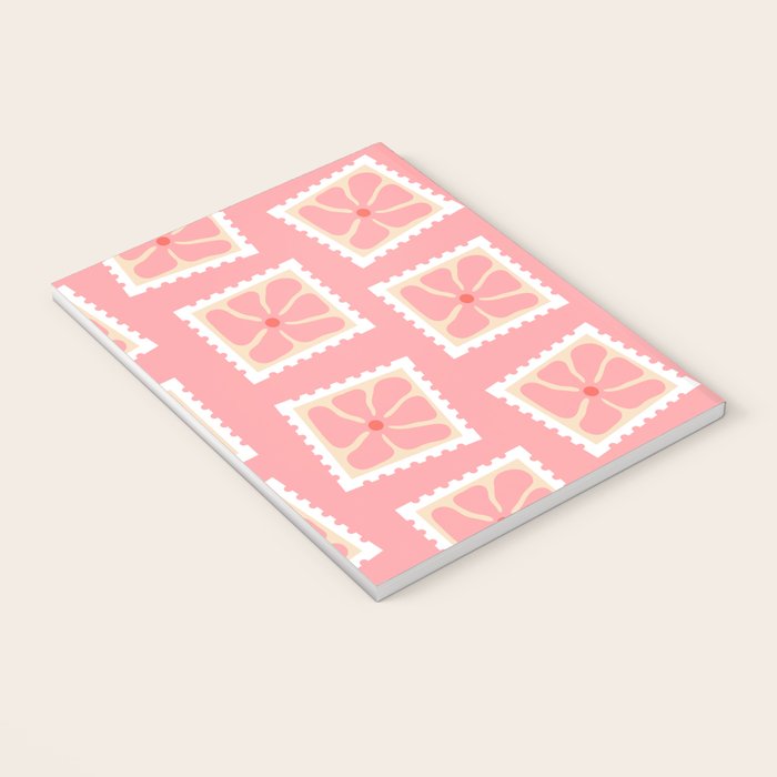 Vintage flower postage stamp pattern Notebook Gallery Image 3