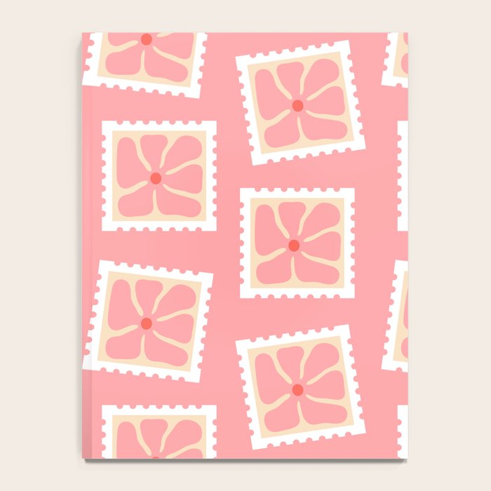 Vintage flower postage stamp pattern Notebook Gallery Image 4