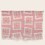 Vintage flower postage stamp pattern Wall Hanging Gallery Image 1