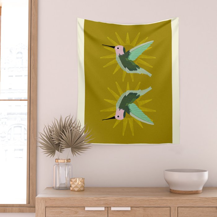 Hummingbird aka Sun God Wall Tapestry Gallery Image 2