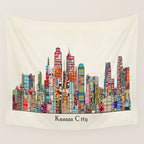 kansas city Missouri skyline Wall Tapestry Gallery Image 4