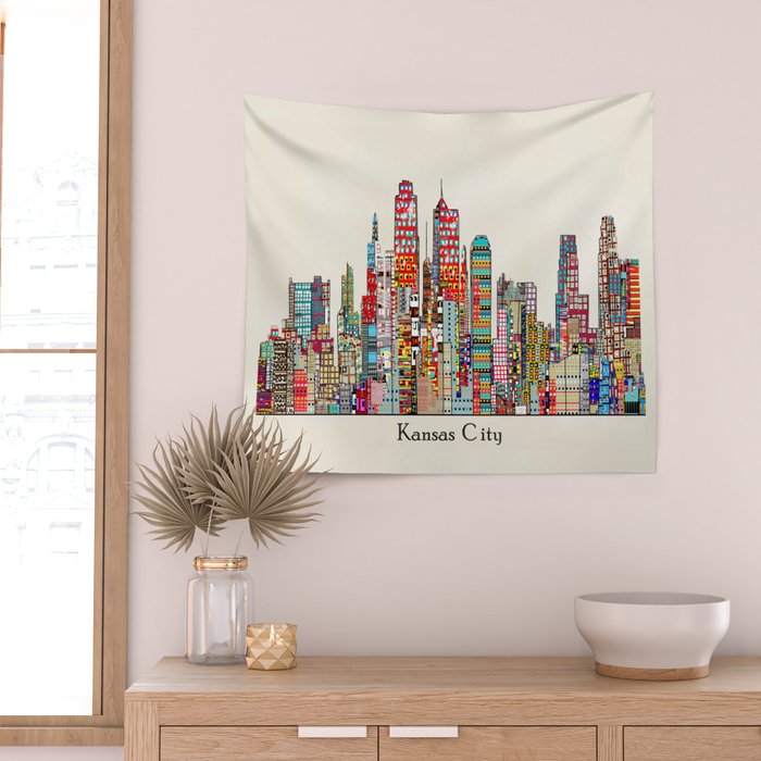 kansas city Missouri skyline Wall Tapestry Gallery Image 2