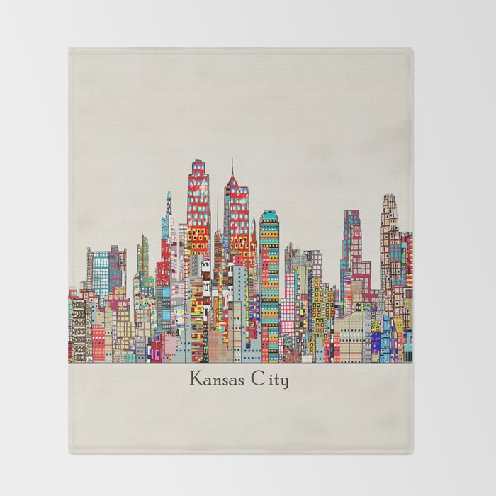 kansas city Missouri skyline Throw Blanket Gallery Image 2