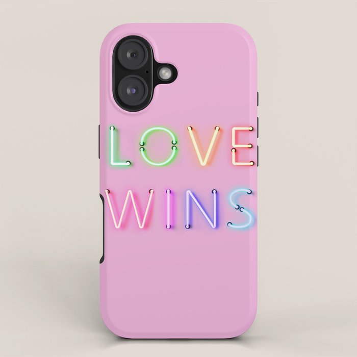 LOVE WINS - Rainbow Neon iPhone Case Gallery Image 1