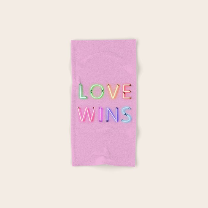LOVE WINS - Rainbow Neon Bath Towel Gallery Image 1