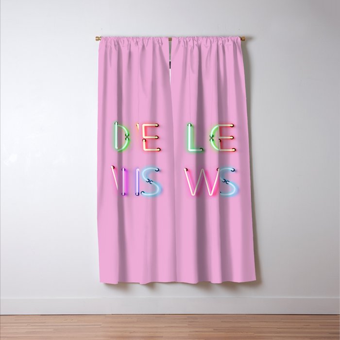 LOVE WINS - Rainbow Neon Window Curtain Gallery Image 3