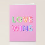 LOVE WINS - Rainbow Neon Stationery Card Gallery Image 2