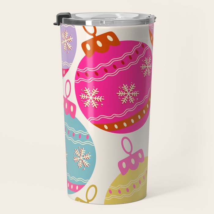 Playful Christmas Baubles Travel Mug Gallery Image 3