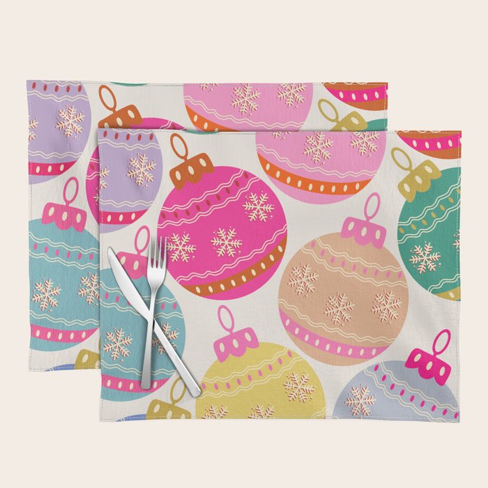 Playful Christmas Baubles Placemat Gallery Image 1