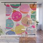 Playful Christmas Baubles Wall Mural Gallery Image 1