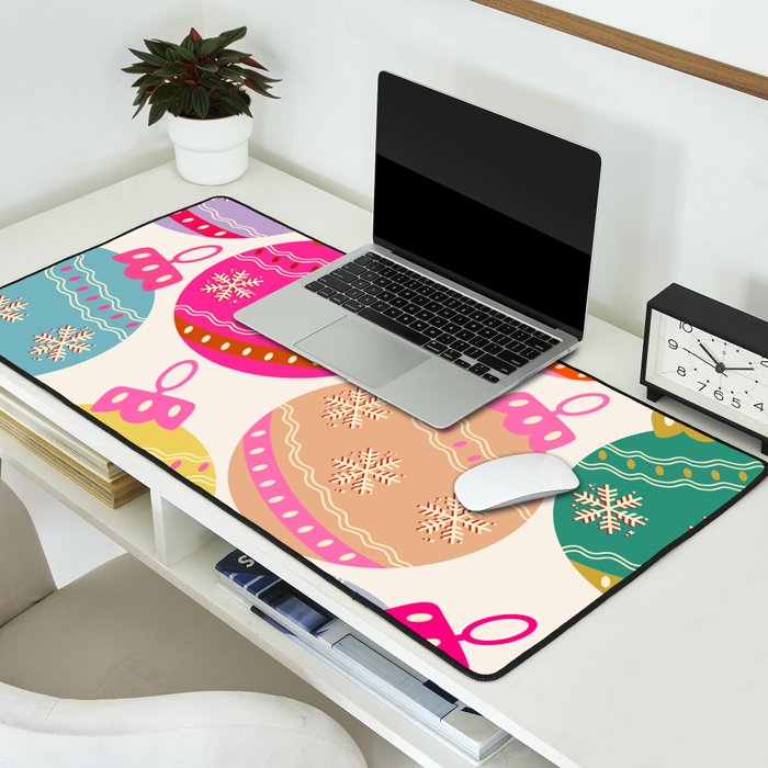 Playful Christmas Baubles Desk Mat Gallery Image 2