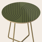 Minimal Line Curvature XVIII Dark Green Mid Century Modern Arch Abstract Side Table Gallery Image 2