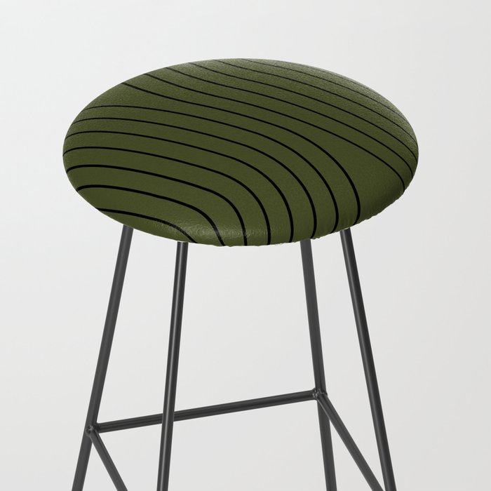 Minimal Line Curvature XVIII Dark Green Mid Century Modern Arch Abstract Stool Gallery Image 2