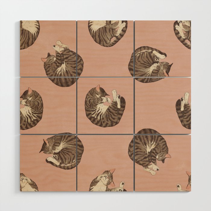 polka dot cats Wood Wall Art Gallery Image 1