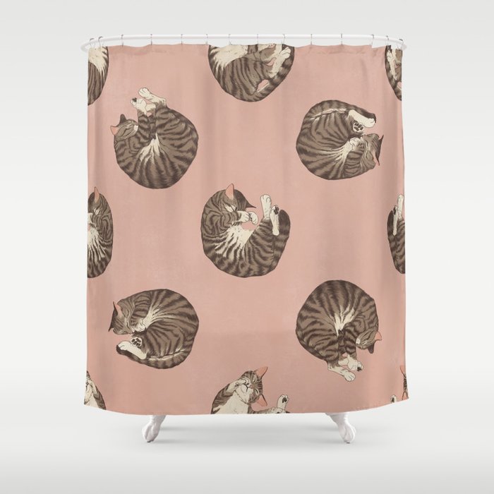 polka dot cats Shower Curtain Gallery Image 1