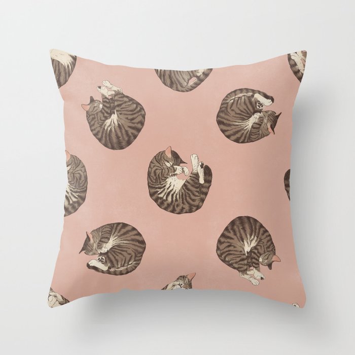 polka dot cats Throw Pillow Gallery Image 6